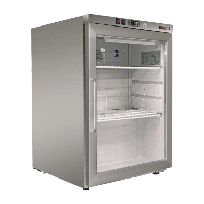 Dulap frigorific 130 l, ușă sticlă, inox - DRR 200 GS