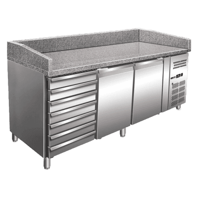 Banc frigorific pizza 2D + 7x sertar neutru - MTP 2D7ZN