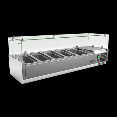 Vitrină frigorifică 1x GN 1/2 + 4x GN 1/3 - MCH 3140