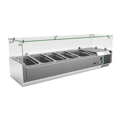 Vitrină frigorifică 1x GN 1/2 + 4x GN 1/3 - MCH 3140