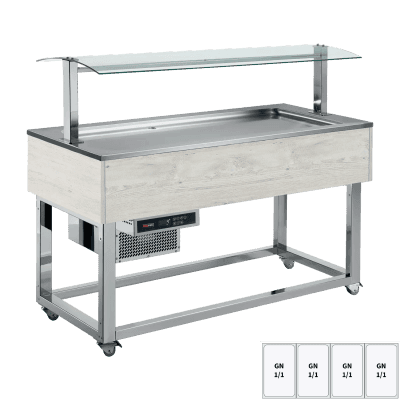 Vitrină insulă frigorifică GN 4-1/1 Hemlock - ES LIME+ 4H