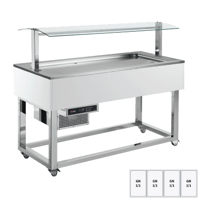 Vitrină insulă frigorifică GN 4-1/1 RAL - ES LIME+ 4R
