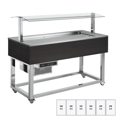 Vitrină insulă refrigerată GN 6-1/1 Wenge - ES LIME+ 6W