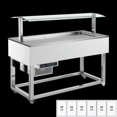 Vitrină insulă refrigerată GN 6-1/1 RAL - ES LIME+ 6R