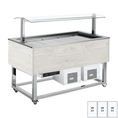 Vitrină insulă refrigerată GN 3-1/1 Hemlock - ES BLUE+ 3H