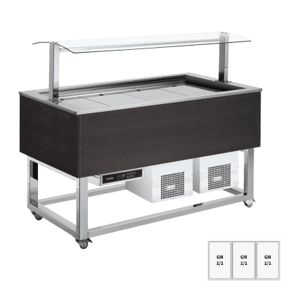 Vitrină insulă refrigerată GN 3-1/1 Wenge - ES BLUE+ 3W