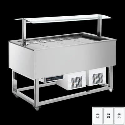 Vitrină insulă refrigerată GN 3-1/1 RAL - ES BLUE+ 3R