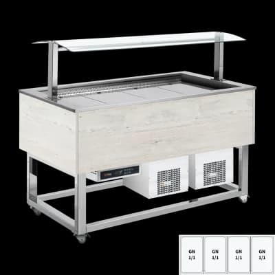Vitrină insulă refrigerată GN 4-1/1 Hemlock - ES BLUE+ 4H