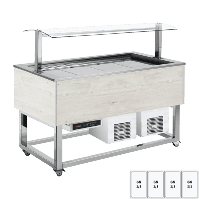 Vitrină insulă refrigerată GN 4-1/1 Hemlock - ES BLUE+ 4H
