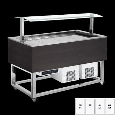 Vitrină insulă refrigerată GN 4-1/1 Wenge - ES BLUE+ 4W
