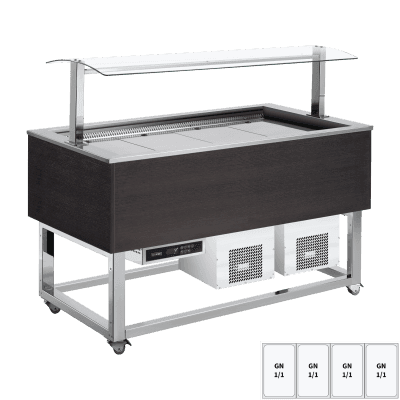 Vitrină insulă refrigerată GN 4-1/1 Wenge - ES BLUE+ 4W