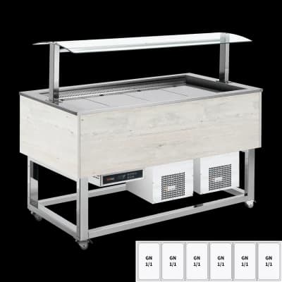 Vitrină insulă refrigerată GN 6-1/1 Hemlock - ES BLUE+ 6H