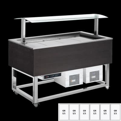 Vitrină insulă refrigerată GN 6-1/1 Wenge - ES BLUE+ 6W
