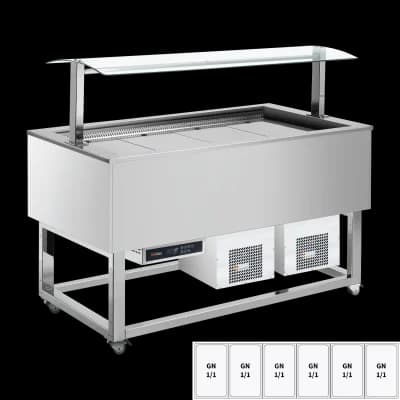 Vitrină insulă refrigerată GN 6-1/1 RAL - ES BLUE+ 6R
