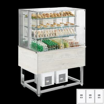 Vitrină refrigerată GN 3-1/1 capac inferior, deschidere în sus, Hemlock - ES PLATINUM+ 3H DF