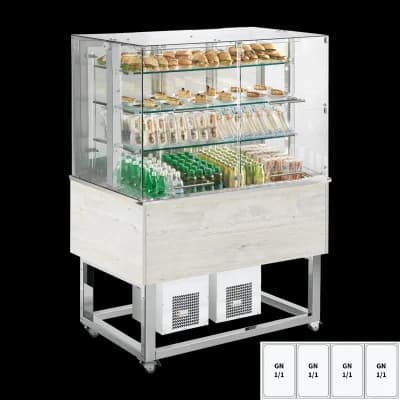 Vitrină refrigerată GN 4-1/1 capac inferior, deschidere în sus, Hemlock - ES PLATINUM+ 4H DF