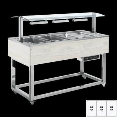 Vitrină insulă încălzită, bain-marie GN 3-1/1 Hemlock - ES RED+ 3H