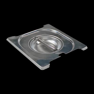 Capac GN 1/6 cu crestătură pentru lingură și mânere inox - VGN 1/6 NU