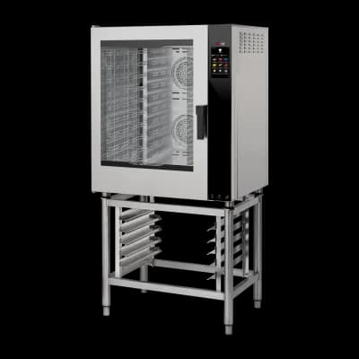 Cuptor cu convecție electric versiune întărită, abur direct, ecran tactil color, ușă cu balamale stânga 10x GN 1/1 - MPDN 1011 X EL