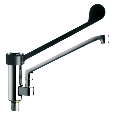 Robinet amestecător chiuvetă o gaură, manetă clinică neagră - BLP