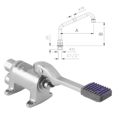 Robinet cu acționare la picior N - NAB 1 N