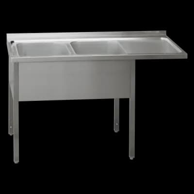 Masă de spălat 160x70x90 - 2x chiuvetă 40x50x30 zonă scurgere dreapta - MSDOP/M 7016