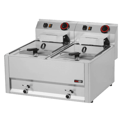 Friteuză electrică 2 coșuri 0,38 kW/l, 8+8 l fără dulap 230 V - FE 60 EL