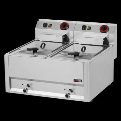 Friteuză electrică 2 coșuri 0,75 kW/l, 8+8 l fără dulap 400 V - FE 60 ELT