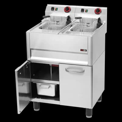 Friteuză electrică 2 coșuri 0,75 kW/l, 8+8 l pe dulap 400 V - FE 61 ELT