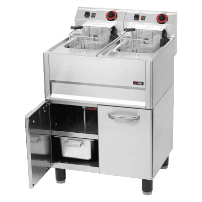 Friteuză electrică 2 coșuri 0,77 kW/l, 13+13 l pe dulap 400 V - FE 61/13 ELT