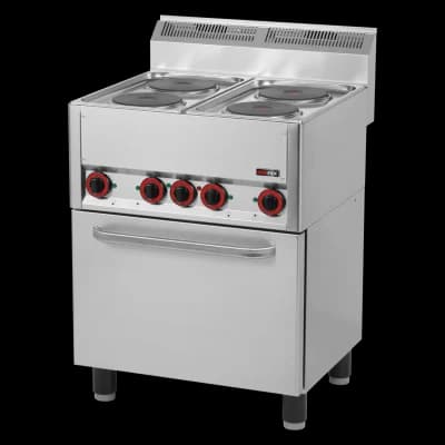 Mașină de gătit electrică cu cuptor electric cu convecție GN 1/1 - 4x plită 400 V - SPT 60 ELS