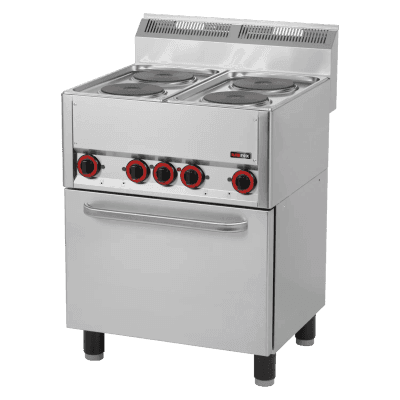 Mașină de gătit electrică cu cuptor electric cu convecție GN 1/1 - 4x plită 400 V - SPT 60 ELS