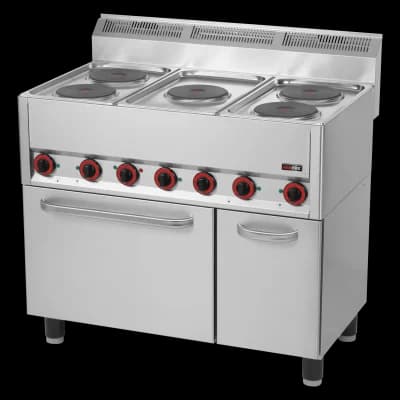 Mașină de gătit electrică cu cuptor electric cu convecție GN 1/1 - 5x plită 400 V - SPT 90/5 ELS
