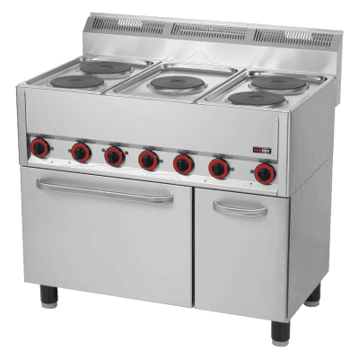 Mașină de gătit electrică cu cuptor electric cu convecție GN 1/1 - 5x plită 400 V - SPT 90/5 ELS