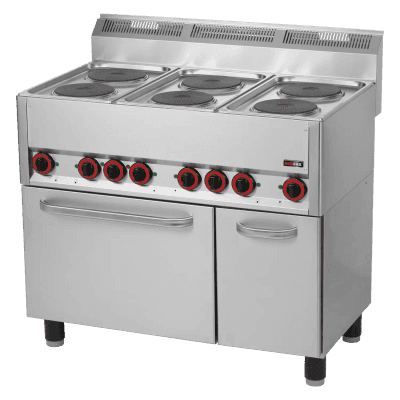 Mașină de gătit electrică cu cuptor cu convecție GN 1/1 - 6x plită 400 V - SPT 90 ELS