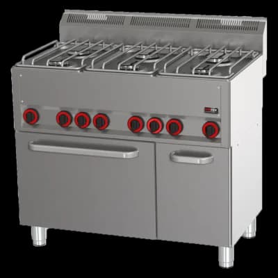 Mașină de gătit combinată cu cuptor electric cu convecție GN 1/1 - 6x arzător - SPT 90 GL