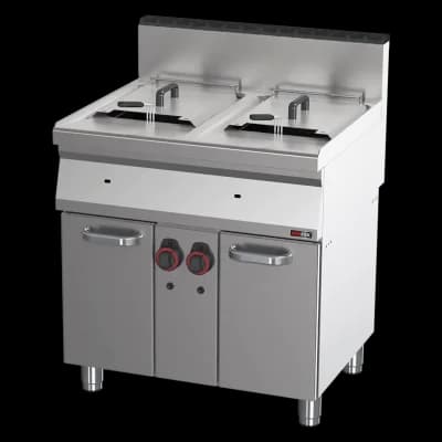 Friteuză pe gaz 2 coșuri 0,8 kW/l, 15+15 l pe dulap - FE 70/80 G