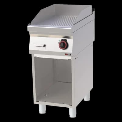 Plită 40x51 electrică cromată cu caneluri pe dulap deschis 400 V - FTRC 70/40 E