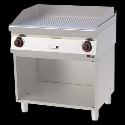 Plită 80x51 electrică cromată canelată pe dulap deschis 400 V - FTRC 70/80 E