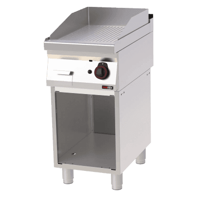 Plită 40x51 gaz cromată canelată pe dulap deschis - FTRC 70/40 G