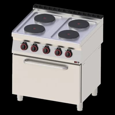 Mașină de gătit electrică cu cuptor electric cu convecție GN 1/1 - 4x plită 400 V - SPT 70/80 11 E