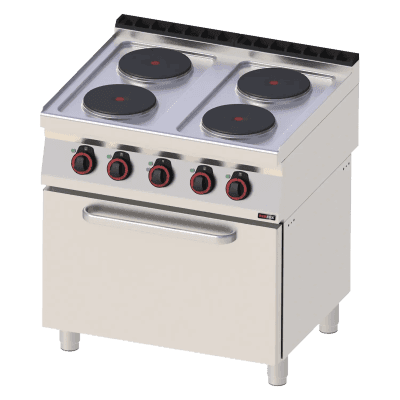 Mașină de gătit electrică cu cuptor electric cu convecție GN 1/1 - 4x plită 400 V - SPT 70/80 11 E