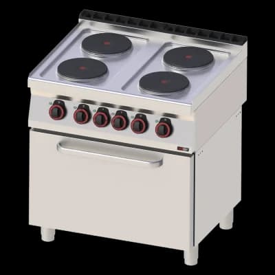 Mașină de gătit electrică cu cuptor electric static GN 2/1 - 4x plită 400 V - SPT 70/80 21 E