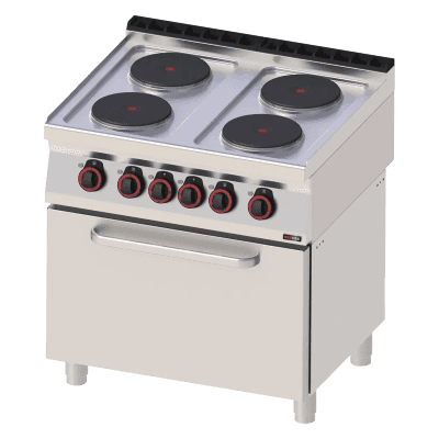 Mașină de gătit electrică cu cuptor electric static GN 2/1 - 4x plită 400 V - SPT 70/80 21 E