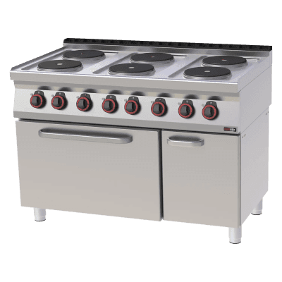 Mașină de gătit electrică cu cuptor electric static GN 2/1 - 6x plită 400 V - SPT 70/120-21 E