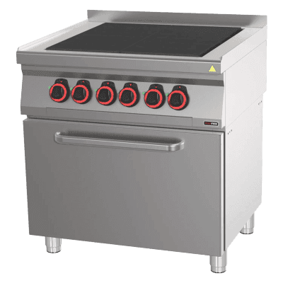 Mașină de gătit electrică cu 4 plăci masive cu cuptor GN 2/1 - SPLT 70/80-21 E