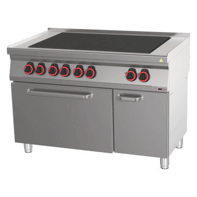 Mașină de gătit electrică cu 6 plăci masive cu cuptor GN 2/1 - SPLT 70/120-21 E