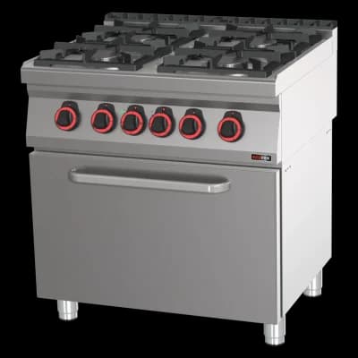 Mașină de gătit combinată cu cuptor electric static GN 2/1 - 4x arzător ECO - SPBT 70/80 21 GE