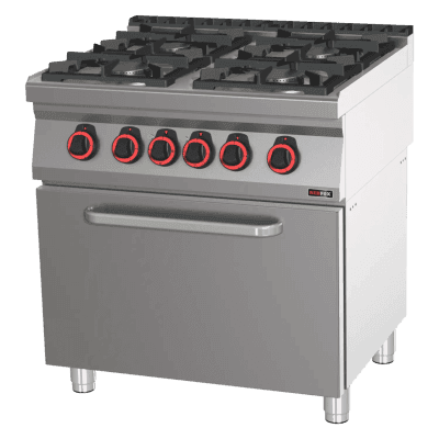 Mașină de gătit combinată cu cuptor electric static GN 2/1 - 4x arzător ECO - SPBT 70/80 21 GE