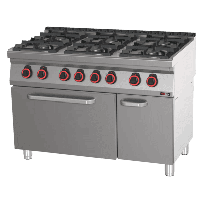 Mașină de gătit combinată cu cuptor electric static GN 2/1 - 6x arzător ECO - SPBT 70/120 21 GE